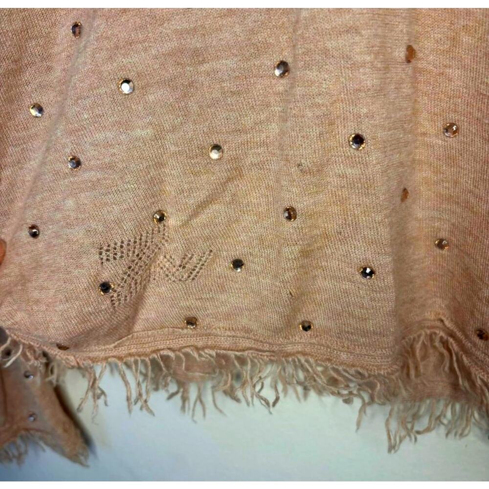 Zadig & Voltaire Riviera Rhinestone Cashmere Sweater Blush Size M - Picture 9 of 16